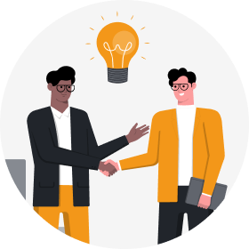 Two prospective franchise owners shaking hands