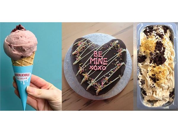 {Ice Cream with heart: Customers were feeling the love for Udderlicious on Valentine’s Day}