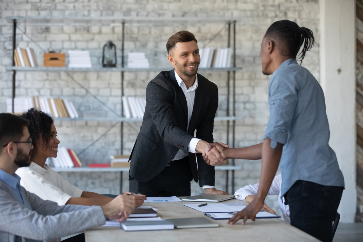 Two businessmen shaking hands
