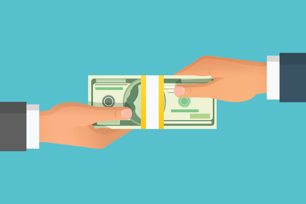 money changing hands