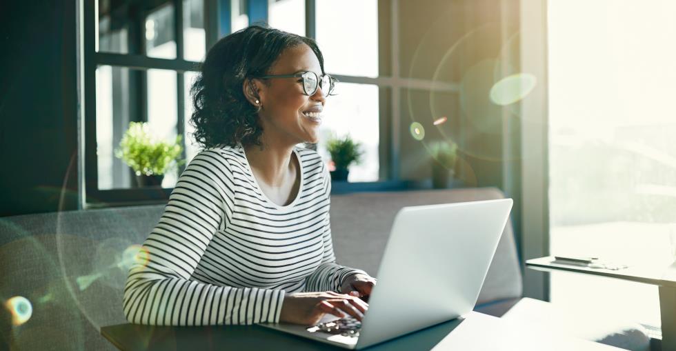 woman working from home